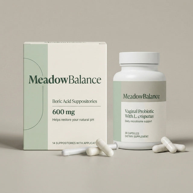 MeadowBalance Balance Kit boric acid suppositories and vaginal probiotic