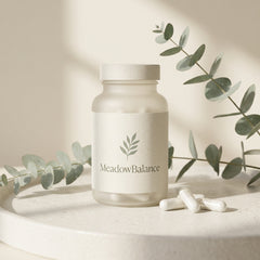 MeadowBalance vaginal probiotic bottle with capsules