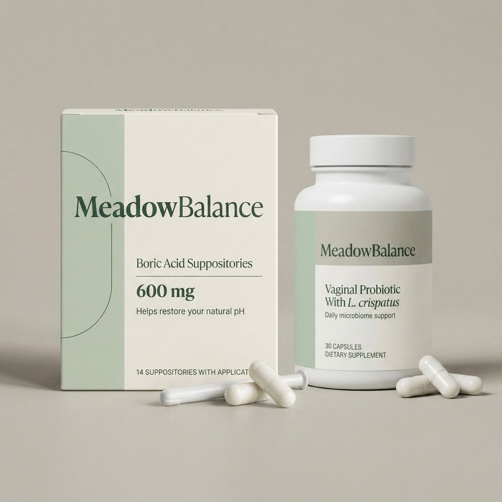 MeadowBalance Balance Kit boric acid suppositories and vaginal probiotic