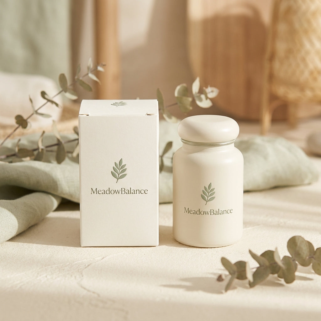 MeadowBalance Balance Kit, boric acid box and probiotic bottle